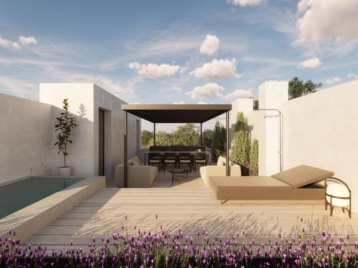 Wunderschönes Grundstück und Projekt für ein luxuriöses Stadthaus in El Molinar mit Meerblick