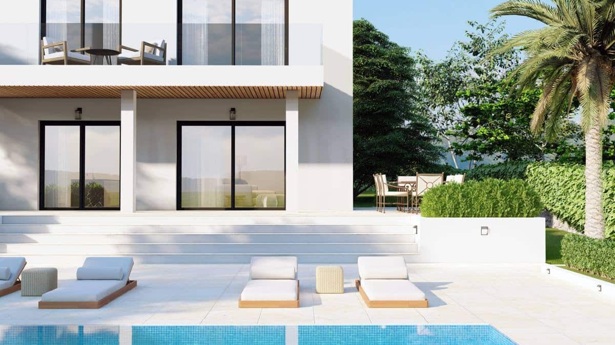 Villa moderna-mediterránea con jardín en la mejor ubicación de Nova Santa Ponsa