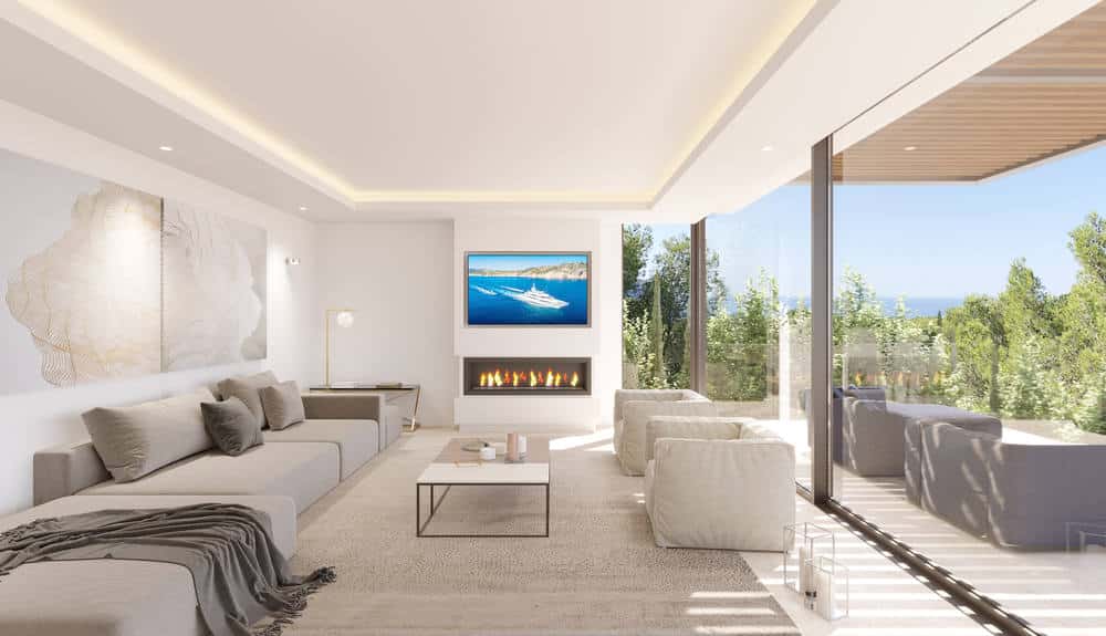 Luxuriöse moderne Villa in den oberen Hügeln von Camp de Mar mit Meerblick