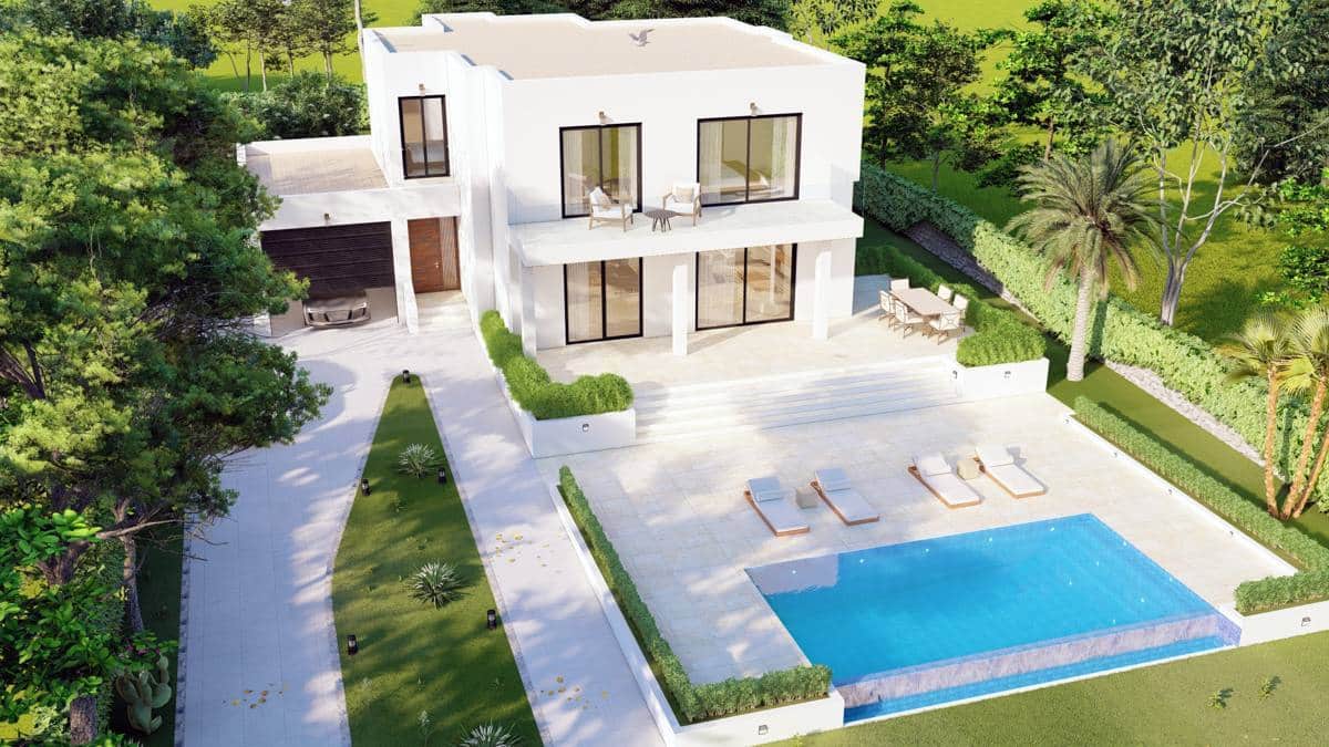 Modern-mediterrane Villa mit Garten in bester Lage von Nova Santa Ponsa