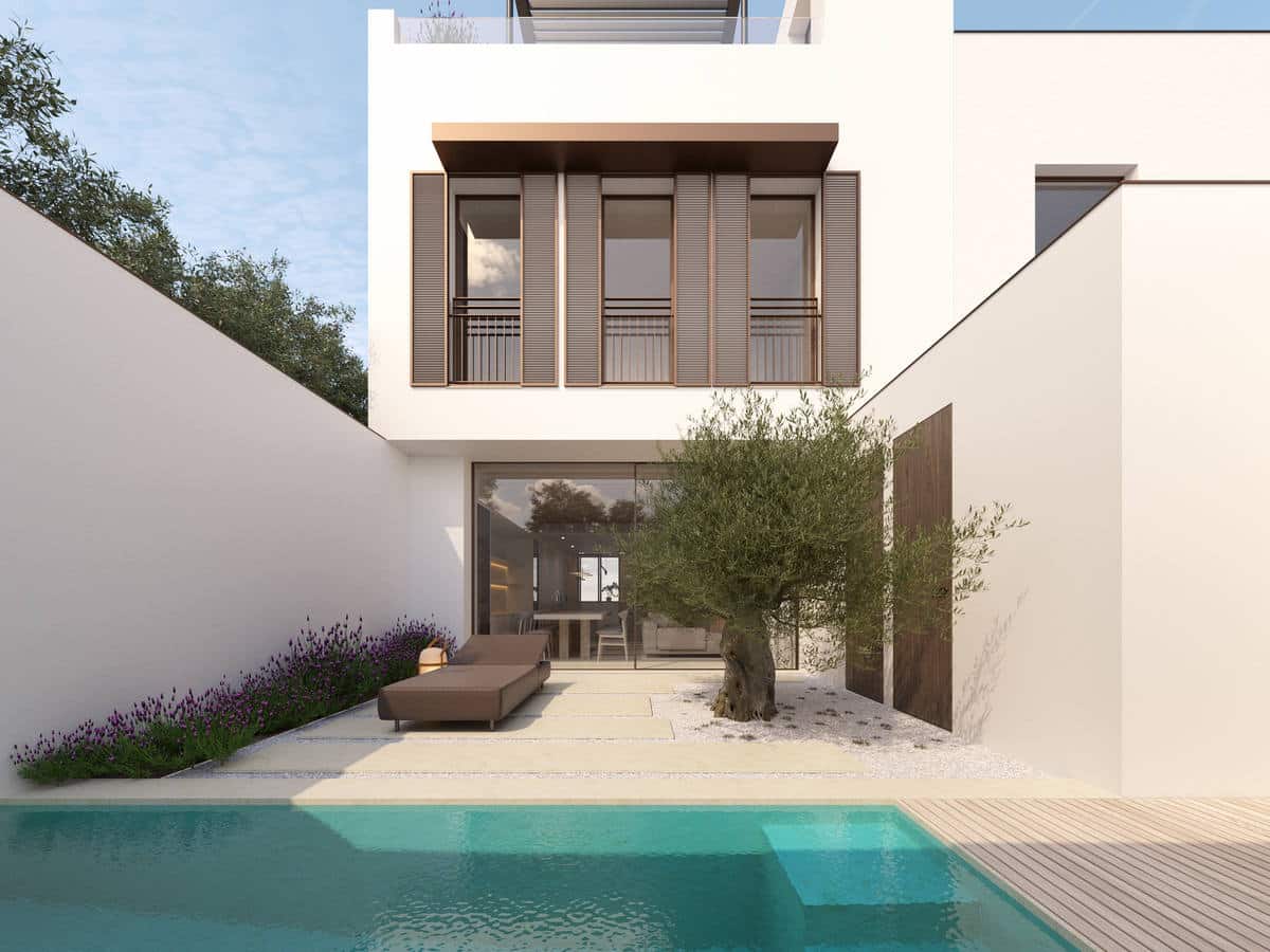 Wunderschönes Grundstück und Projekt für ein luxuriöses Stadthaus in El Molinar mit Meerblick