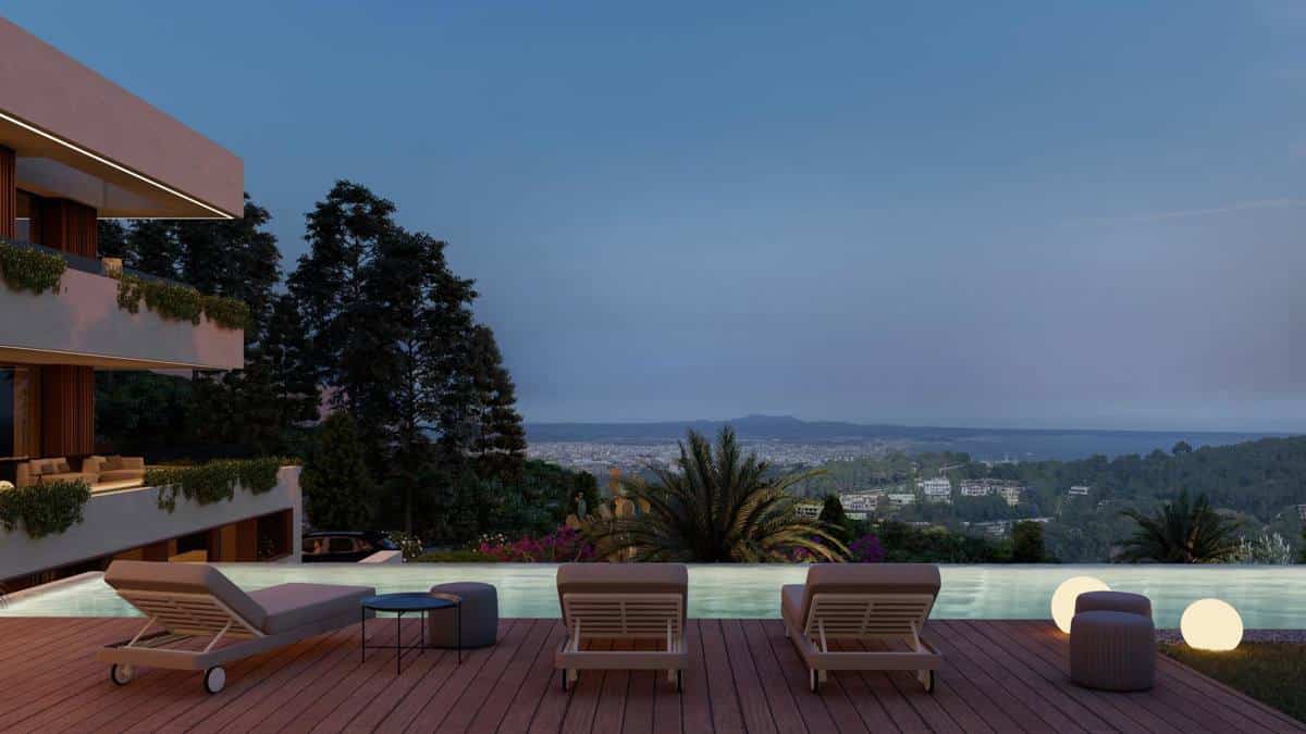 Exklusives Grundstück mit Luxusvillenprojekt in einer sehr privilegierten Gegend von Son Vida mit atemberaubendem Meerblick
