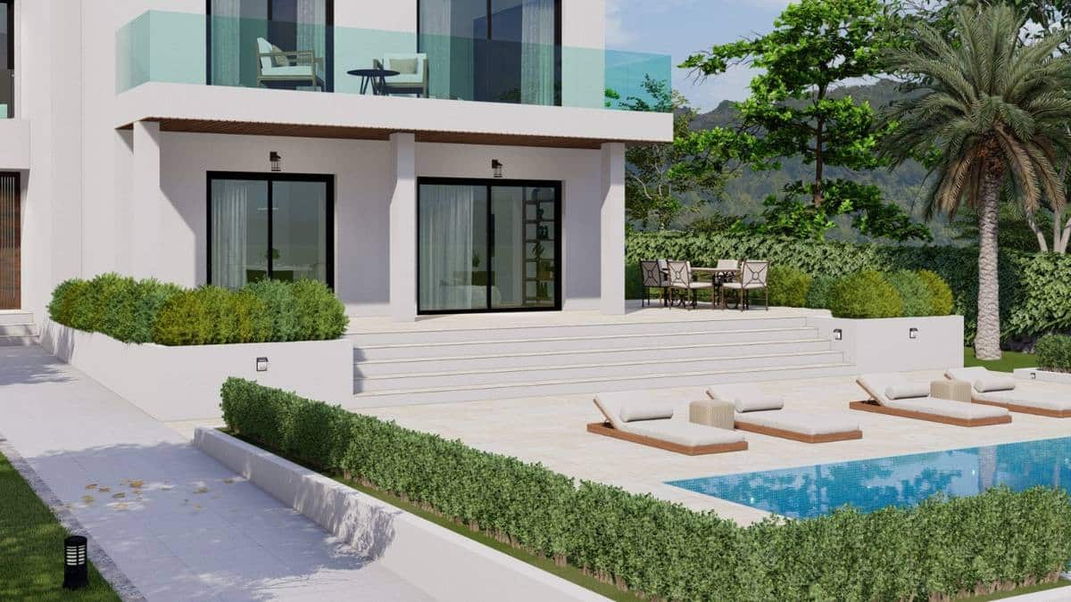 Modern-mediterrane Villa mit Garten in bester Lage von Nova Santa Ponsa