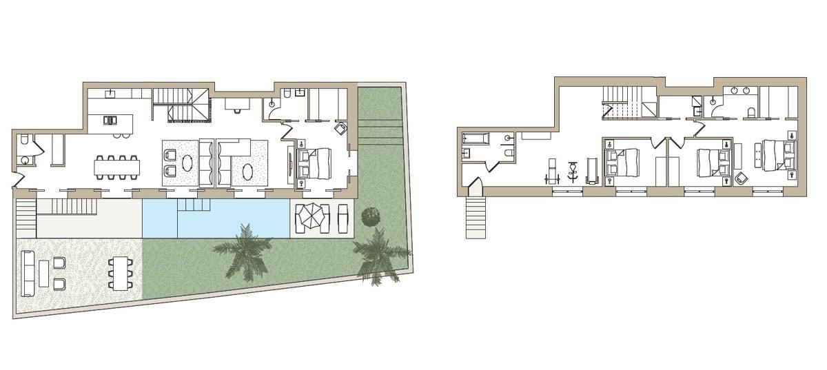NEW DESIGN GROUNDFLOOR WITH PRIVATE GARDEN AND SWIMMING POOL IN CALA MAYOR