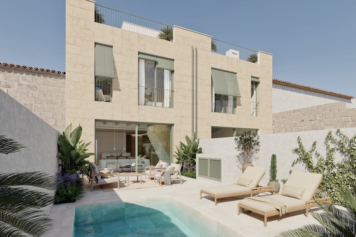 2 Beautiful new townhouses in Ariany 3 bedrooms with pool & garden