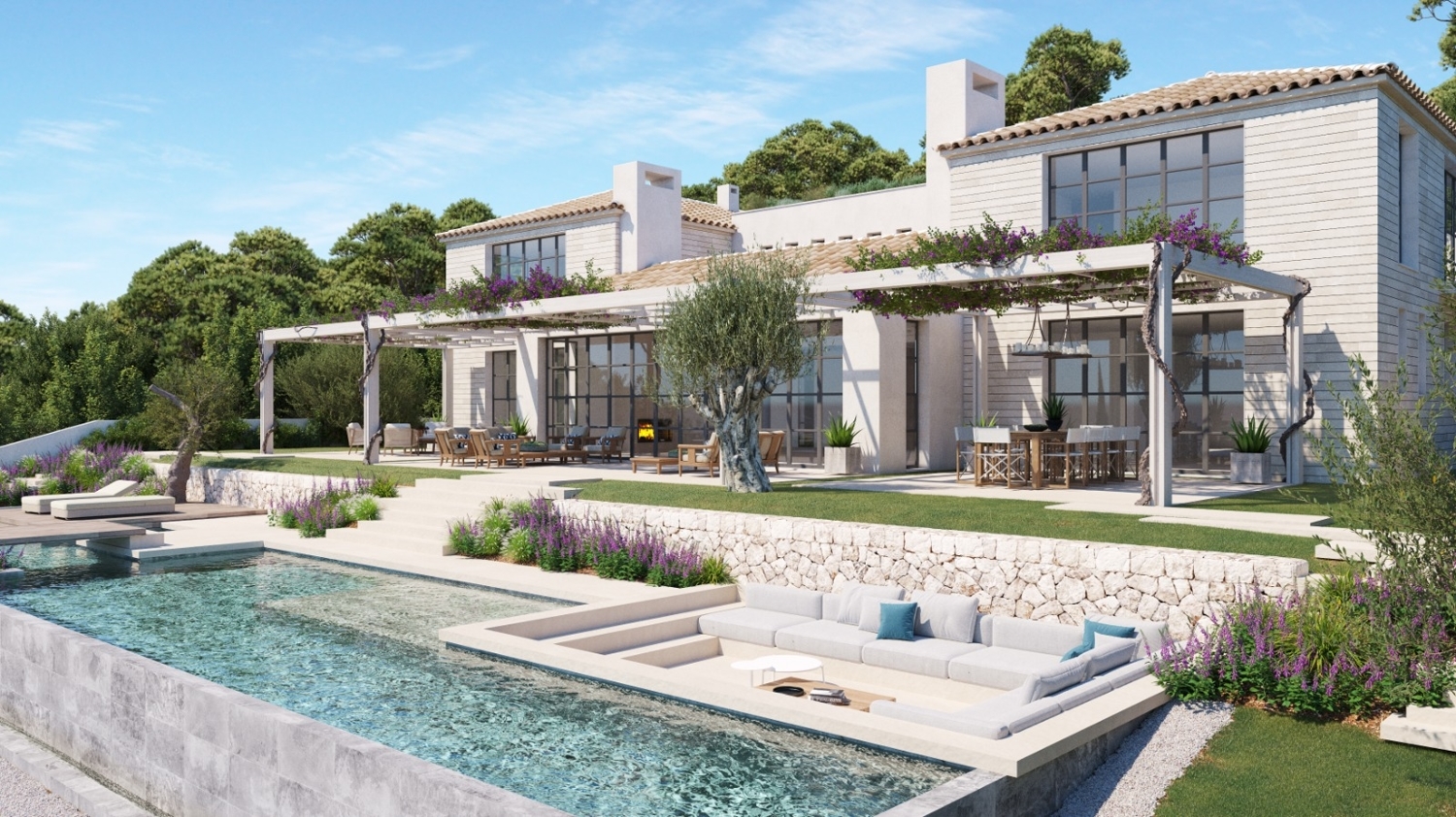 Unique luxury villa with sea views near the beach in Bendinat