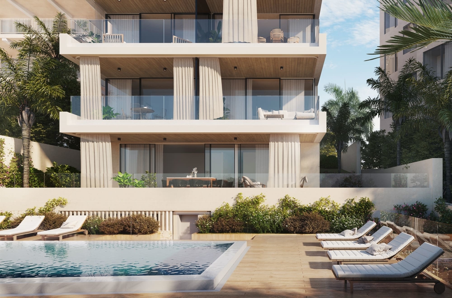 Encantador apartamento con terraza, piscina comunitaria y vistas al mar en Palma