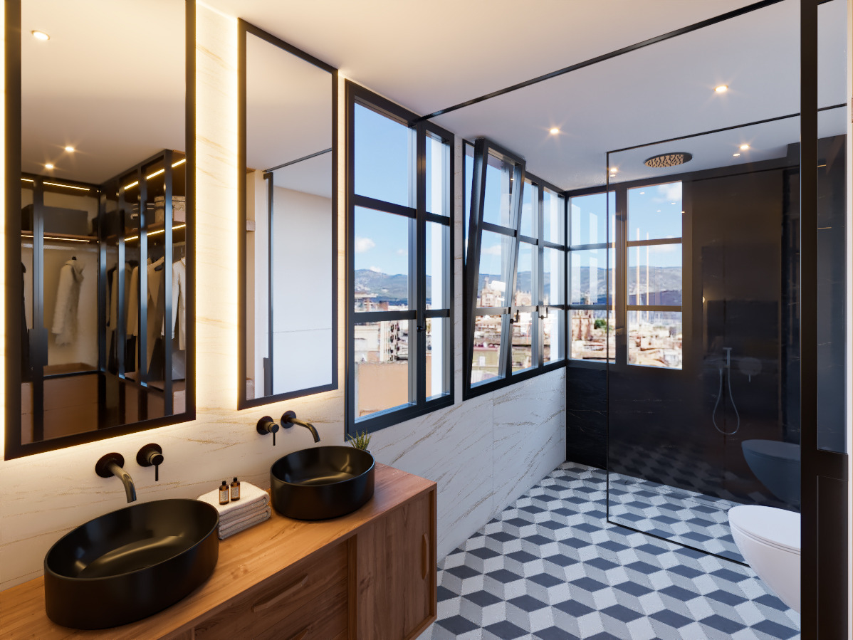 Modernes und elegantes, komplett renoviertes Penthouse in Foners mit Meerblick